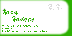 nora hodacs business card