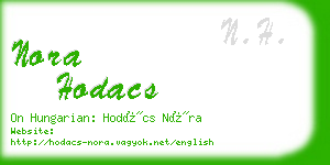 nora hodacs business card